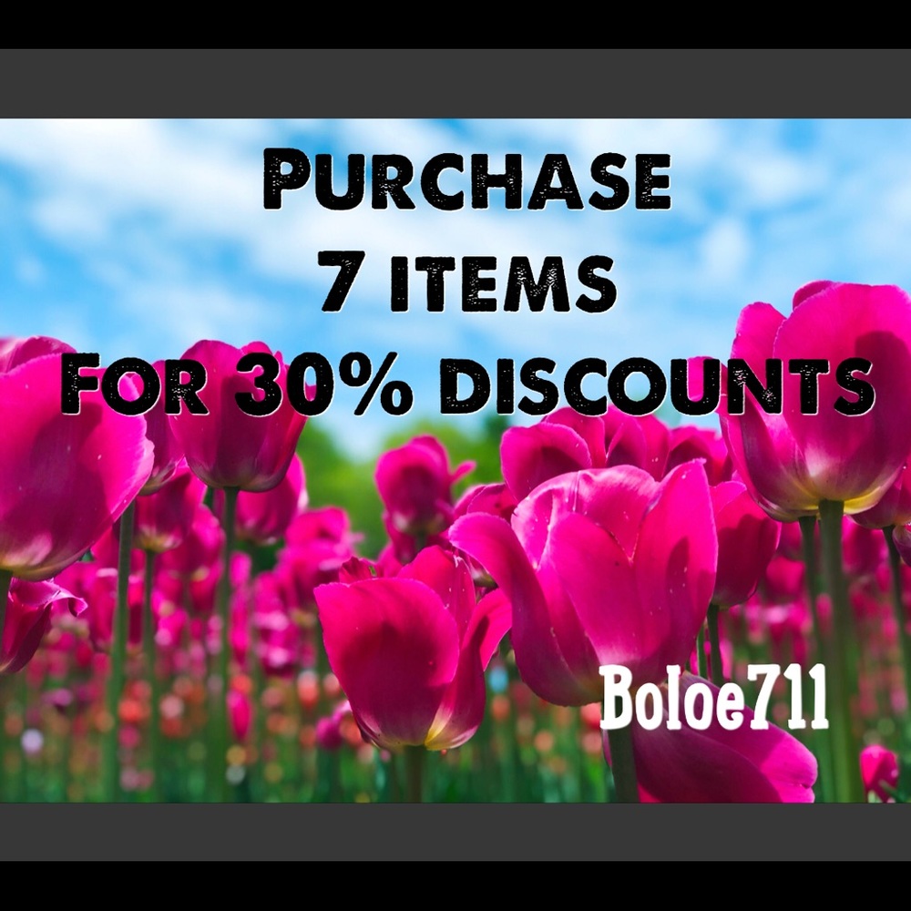7 items for 30% discount 😍❤️
